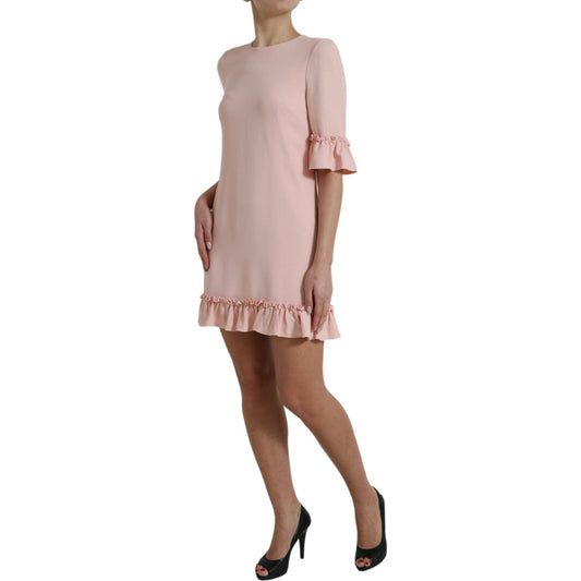 Dolce & Gabbana | Elegant Light Pink A-Line Shift Mini Dress| McRichard Designer Brands   