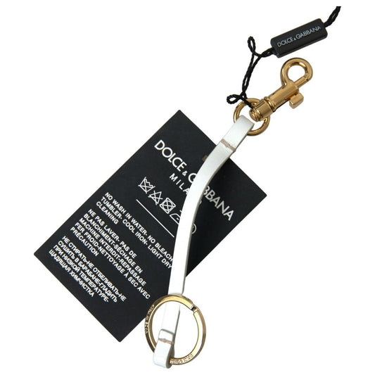 Dolce & Gabbana Chic Black and Gold Designer Keychain black-silicone-dg-logo-gold-brass-keychain