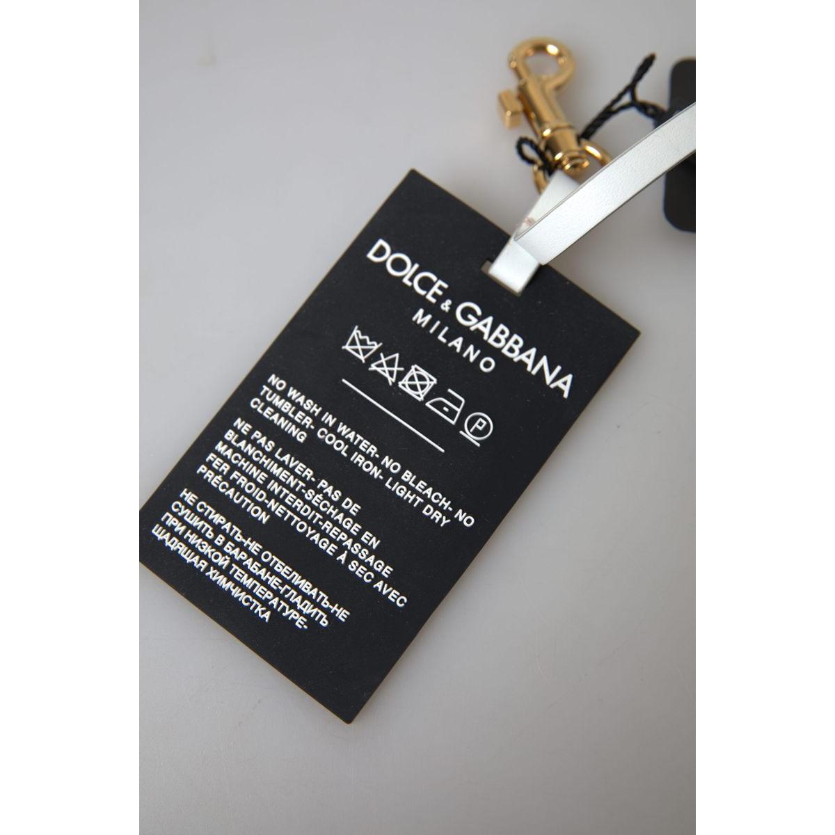 Dolce & Gabbana Chic Black and Gold Designer Keychain black-silicone-dg-logo-gold-brass-keychain