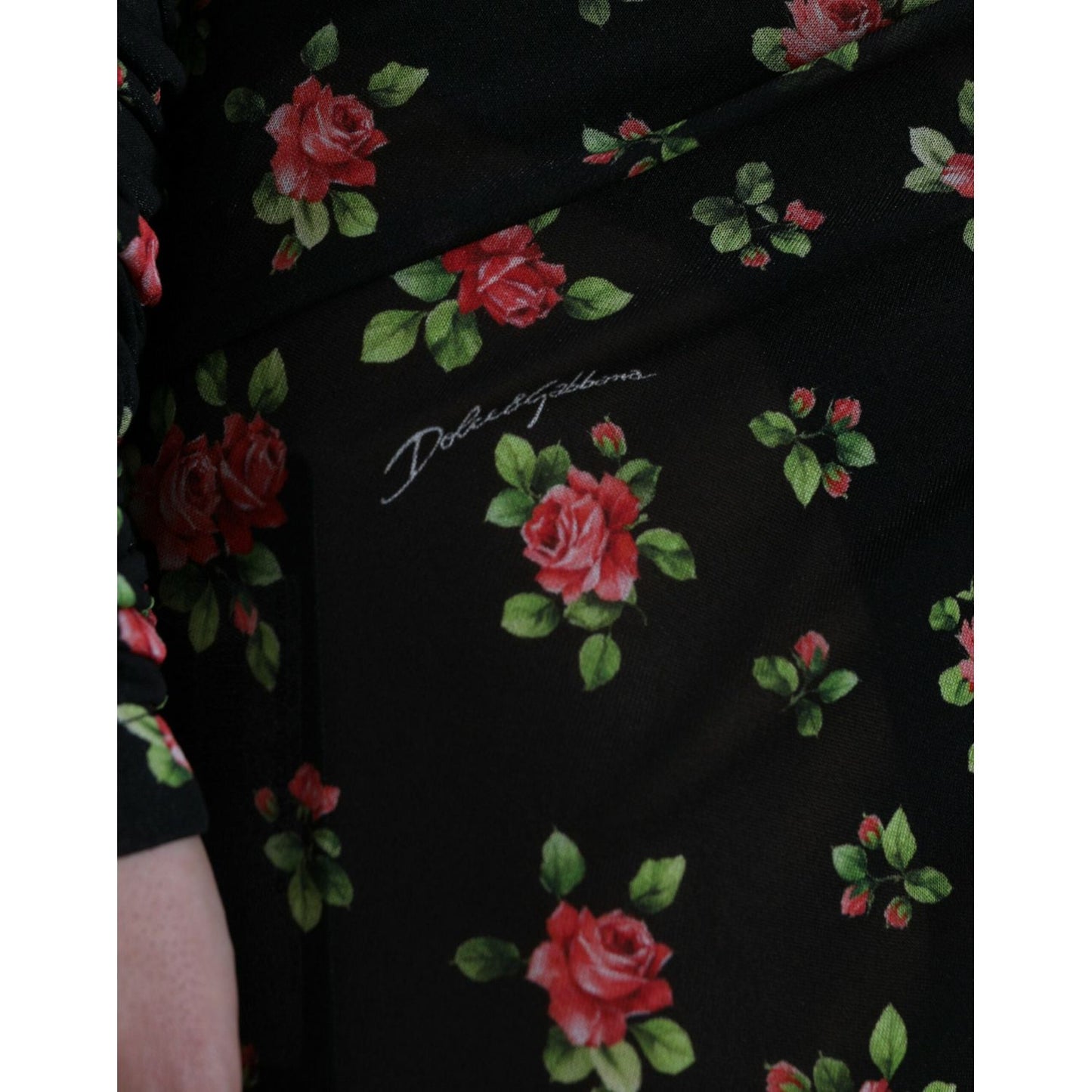 Dolce & Gabbana Elegant Floral Sheath Dress black-floral-cut-out-sheath-long-maxi-dress