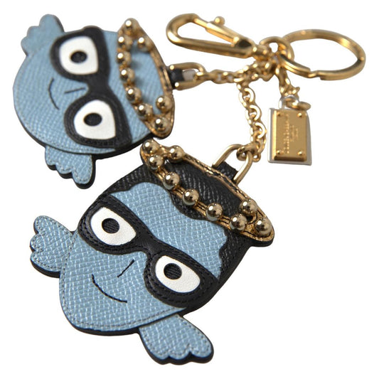 Dolce & Gabbana Chic Blue Leather Keychain with Gold Accents blue-angel-leather-dominico-stefano-keyring-keychain 465A5038-a437c84d-8b7.jpg