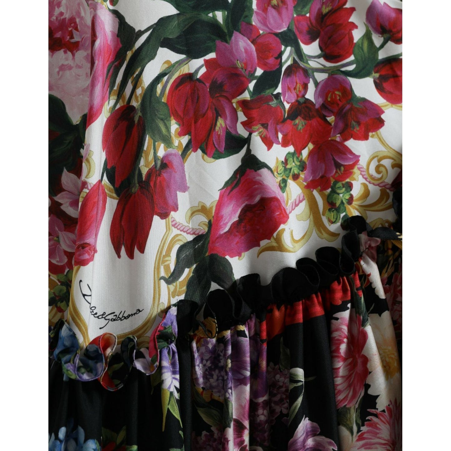 Dolce & Gabbana Elegant Floral Silk Maxi Dress multicolor-floral-print-silk-twill-gown-dress