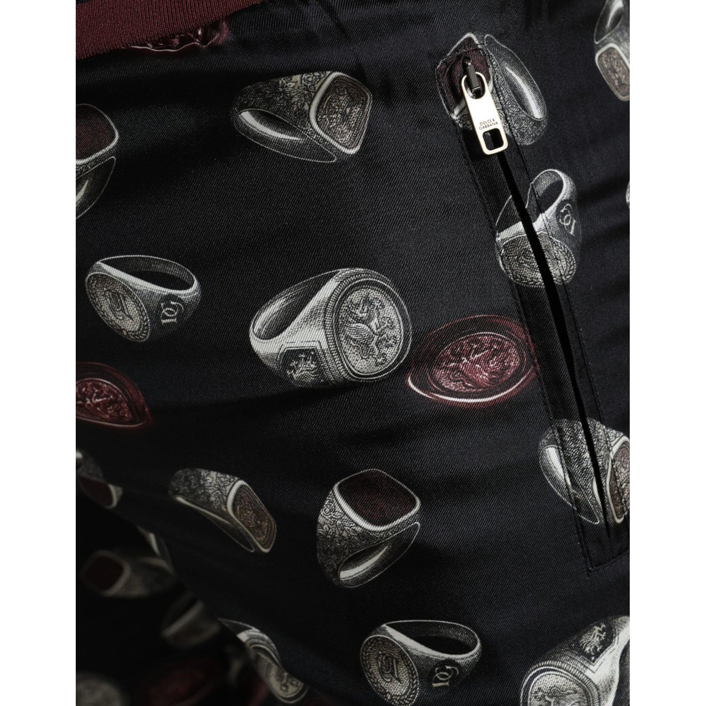 Dolce & Gabbana Elegant Silk Jogging Trousers with Ring Print elegant-silk-jogging-trousers-with-ring-print