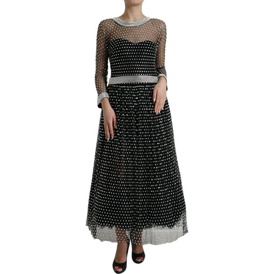 Dolce & GabbanaElegant Crystal-Embellished Long Black DressMcRichard Designer Brands£14519.00