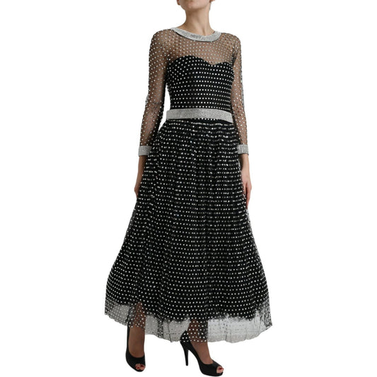 Dolce & GabbanaElegant Crystal-Embellished Long Black DressMcRichard Designer Brands£14519.00
