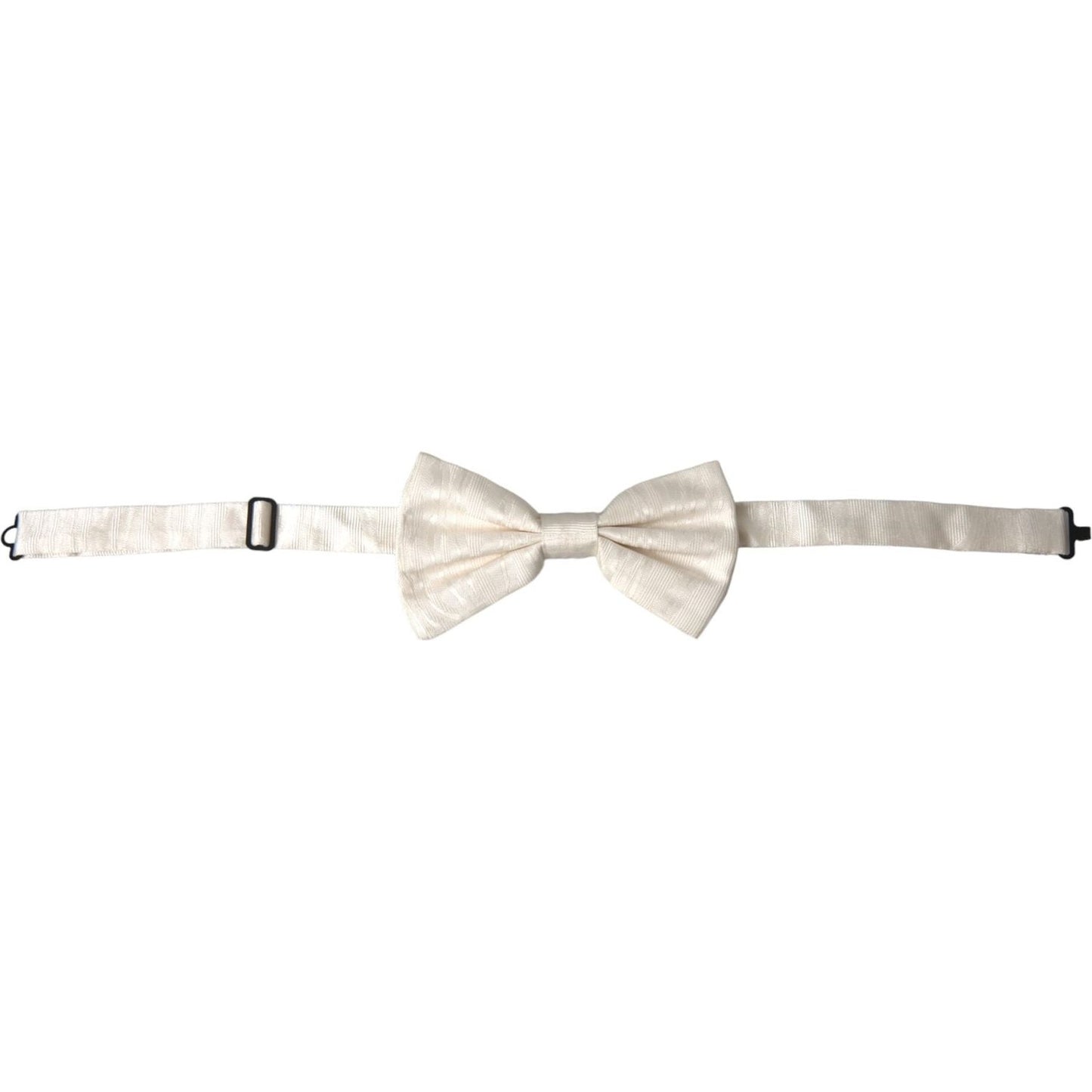 White Jacquard Silk Adjustable Neck Men Bow Tie