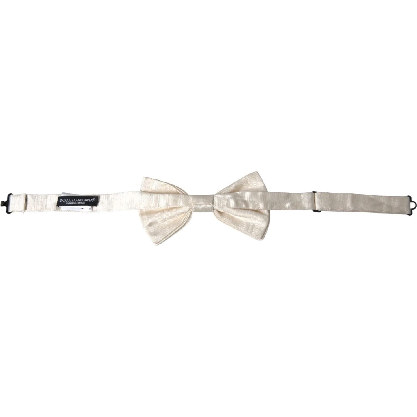 White Jacquard Silk Adjustable Neck Men Bow Tie