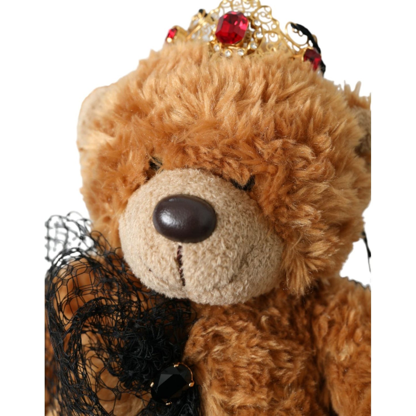 Dolce & Gabbana Brown Teddy Bear Gold Crystal Crown Hair Band Diadem brown-teddy-bear-gold-crystal-crown-hair-band-diadem