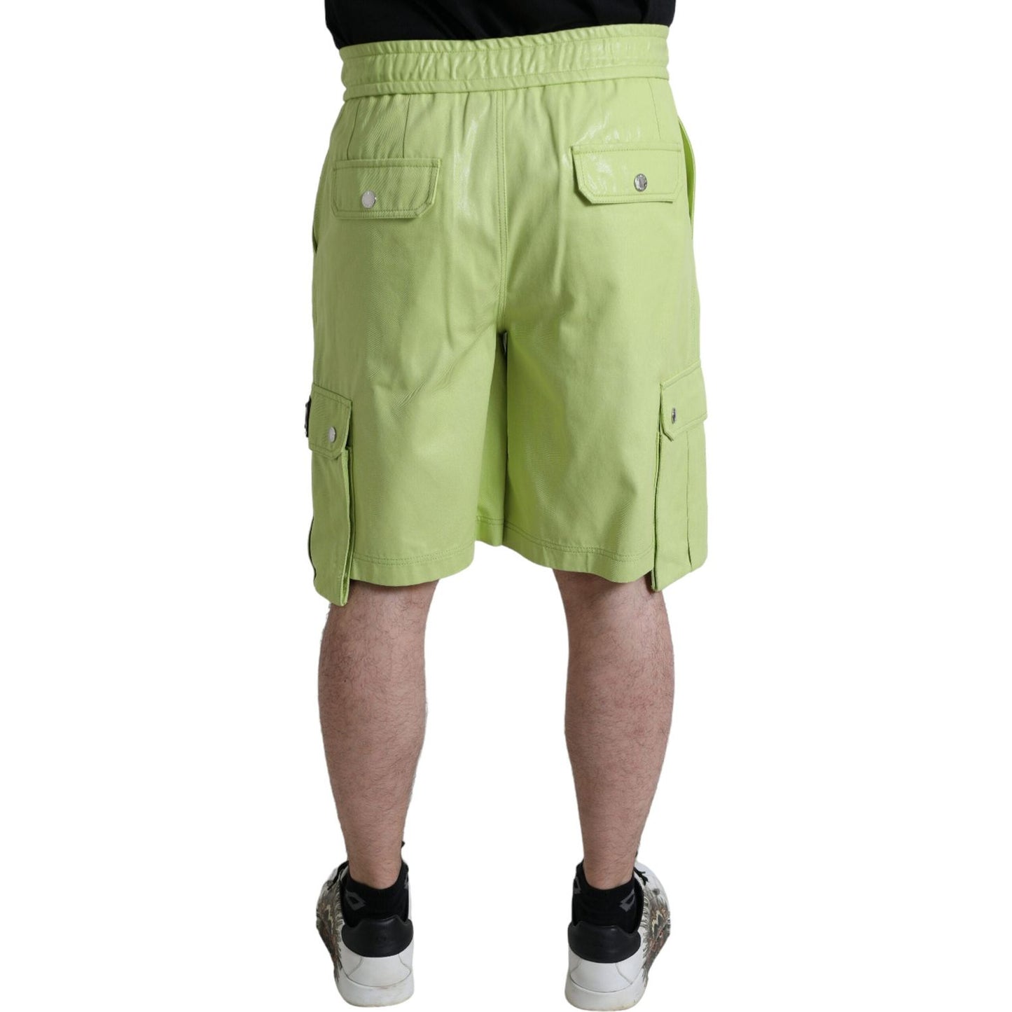 Dolce & Gabbana | Light Green Cotton Men Cargo Bermuda Shorts| McRichard Designer Brands   
