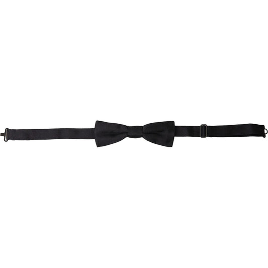 Black Silk Adjustable Neck Men Bow Tie