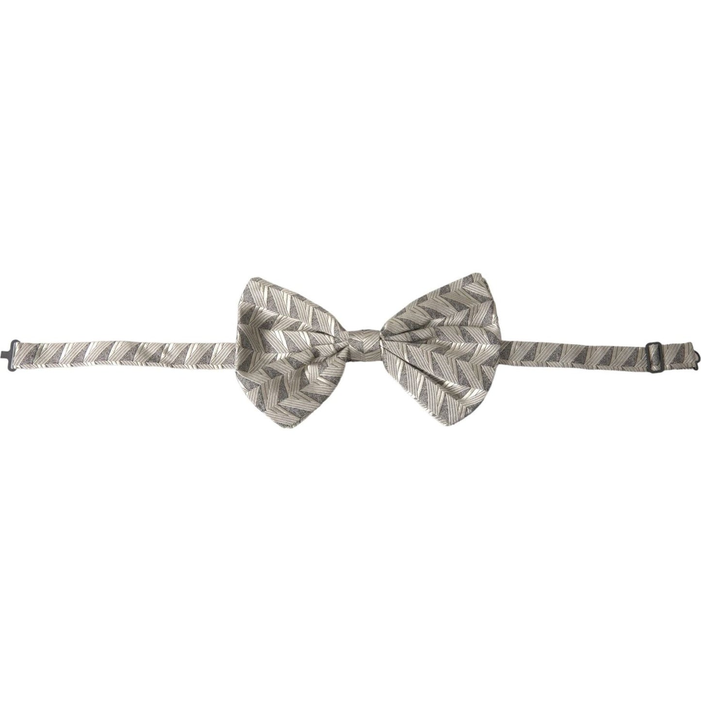 Silver Fantasy Print Adjustable Neck Bow Tie Men