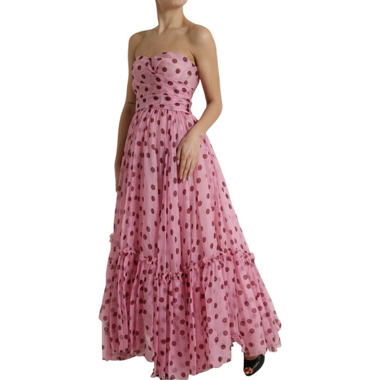 Dolce & Gabbana Chic A-Line Strapless Silk Dress in Pink chic-a-line-strapless-silk-dress-in-pink