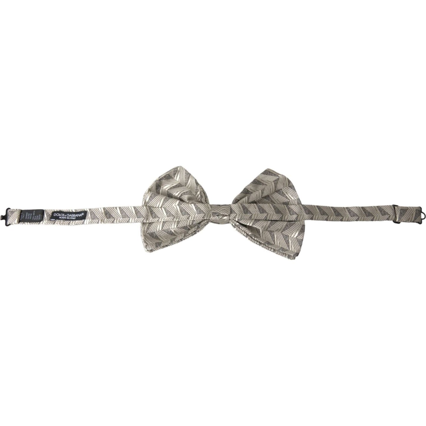 Silver Fantasy Print Adjustable Neck Bow Tie Men