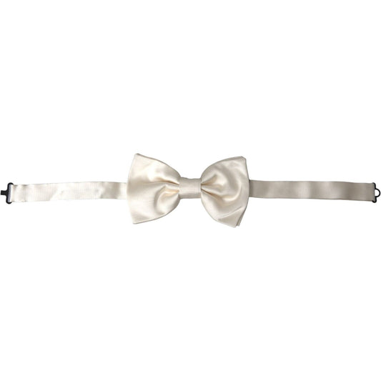 Off White Silk Adjustable Neck Men Bow Tie