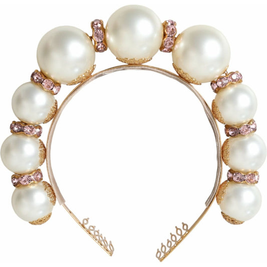 Dolce & GabbanaWhite Faux Pearl Crystal Embellished Headband DiademMcRichard Designer Brands£599.00