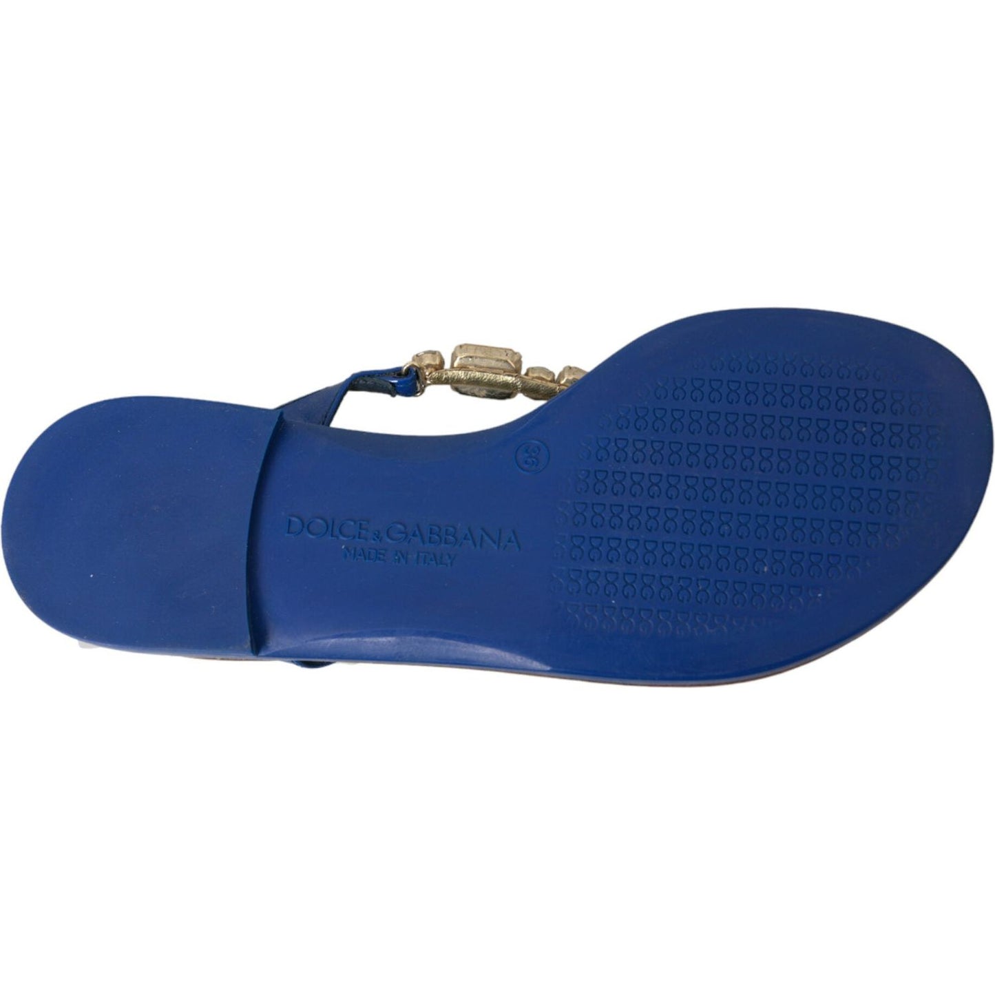 Dolce & Gabbana Blue Crystal Calf Leather Beachwear Shoes blue-crystal-calf-leather-beachwear-shoes