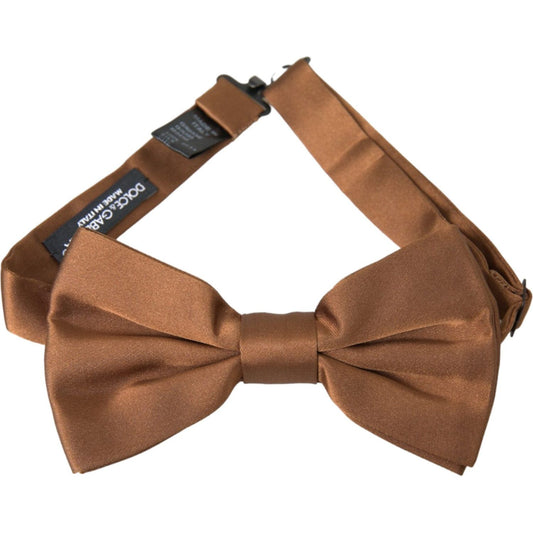 Brown Silk Adjustable Neck Men Bow Tie