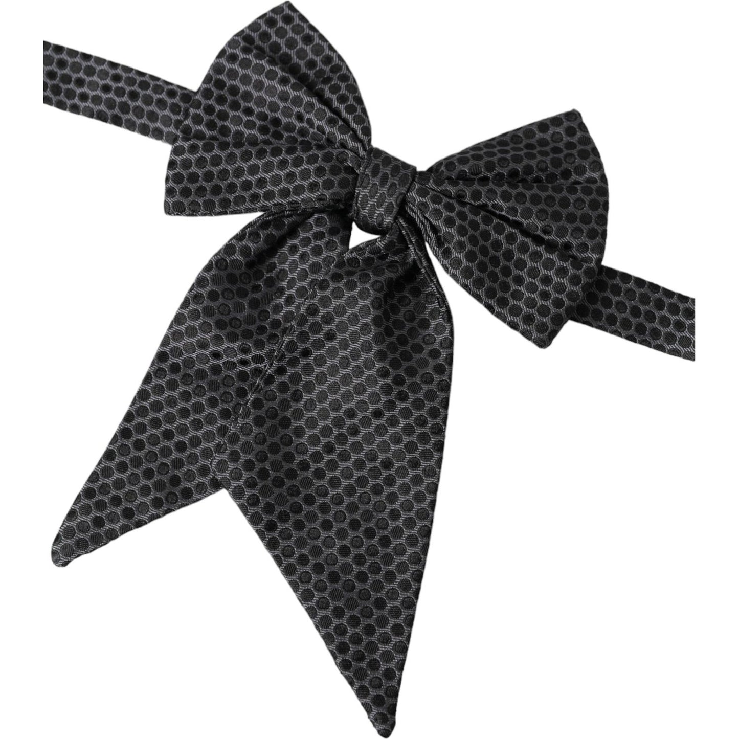 Black Ribbon Silk Adjustable Neck Bow Tie