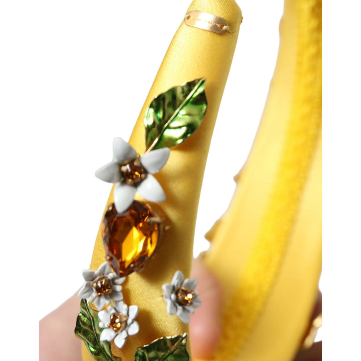 Dolce & Gabbana Yellow Lemon Daisy Crystal Women Hairband Diadem yellow-lemon-daisy-crystal-women-hairband-diadem