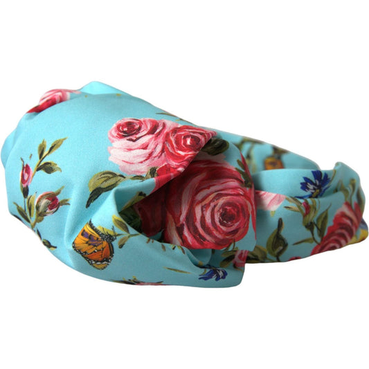 Dolce & GabbanaTurquoise Floral Applique Silk Women Headband DiademMcRichard Designer Brands£429.00