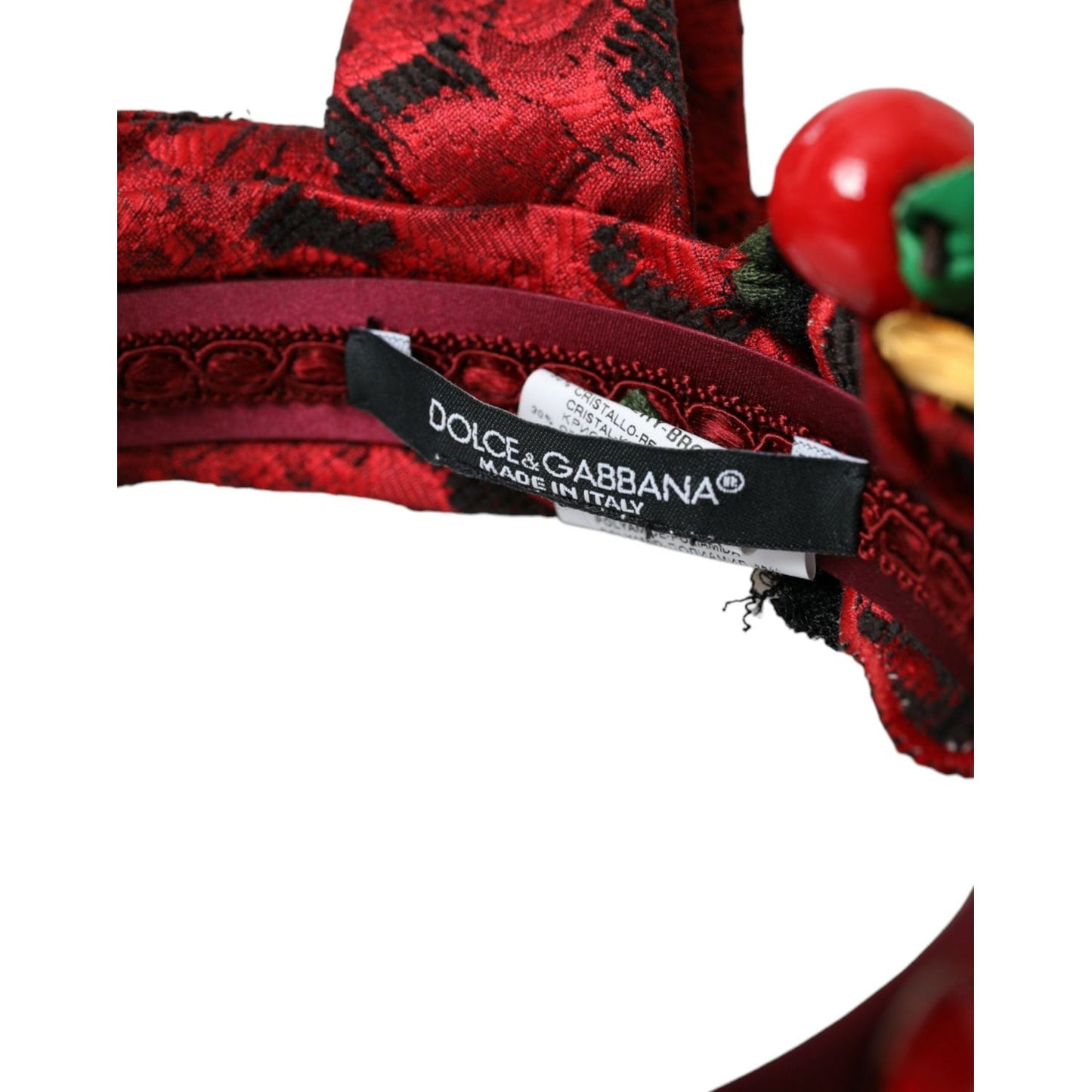 Dolce & Gabbana Red Cherry Sicily Embellished Women Hairband Diadem red-cherry-sicily-embellished-women-hairband-diadem