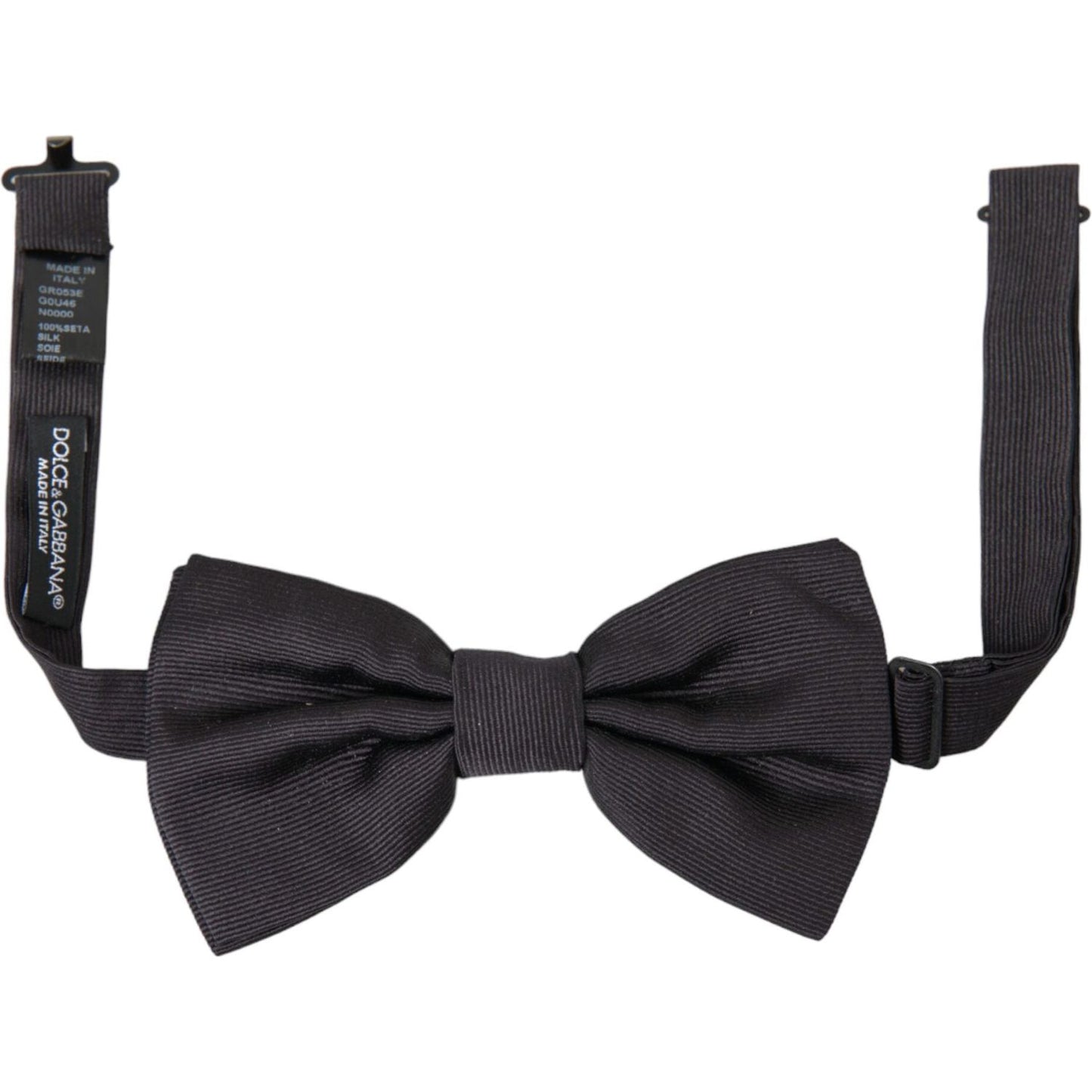 Black Silk Adjustable Neck Men Bow Tie