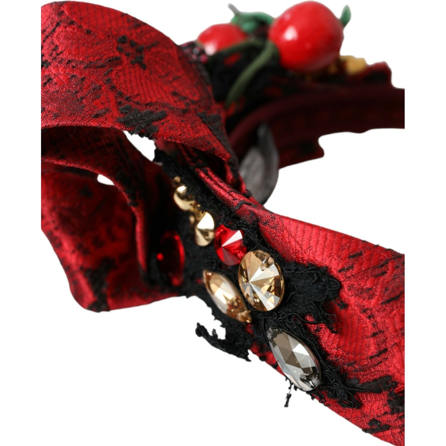 Dolce & Gabbana Red Cherry Sicily Embellished Women Hairband Diadem red-cherry-sicily-embellished-women-hairband-diadem