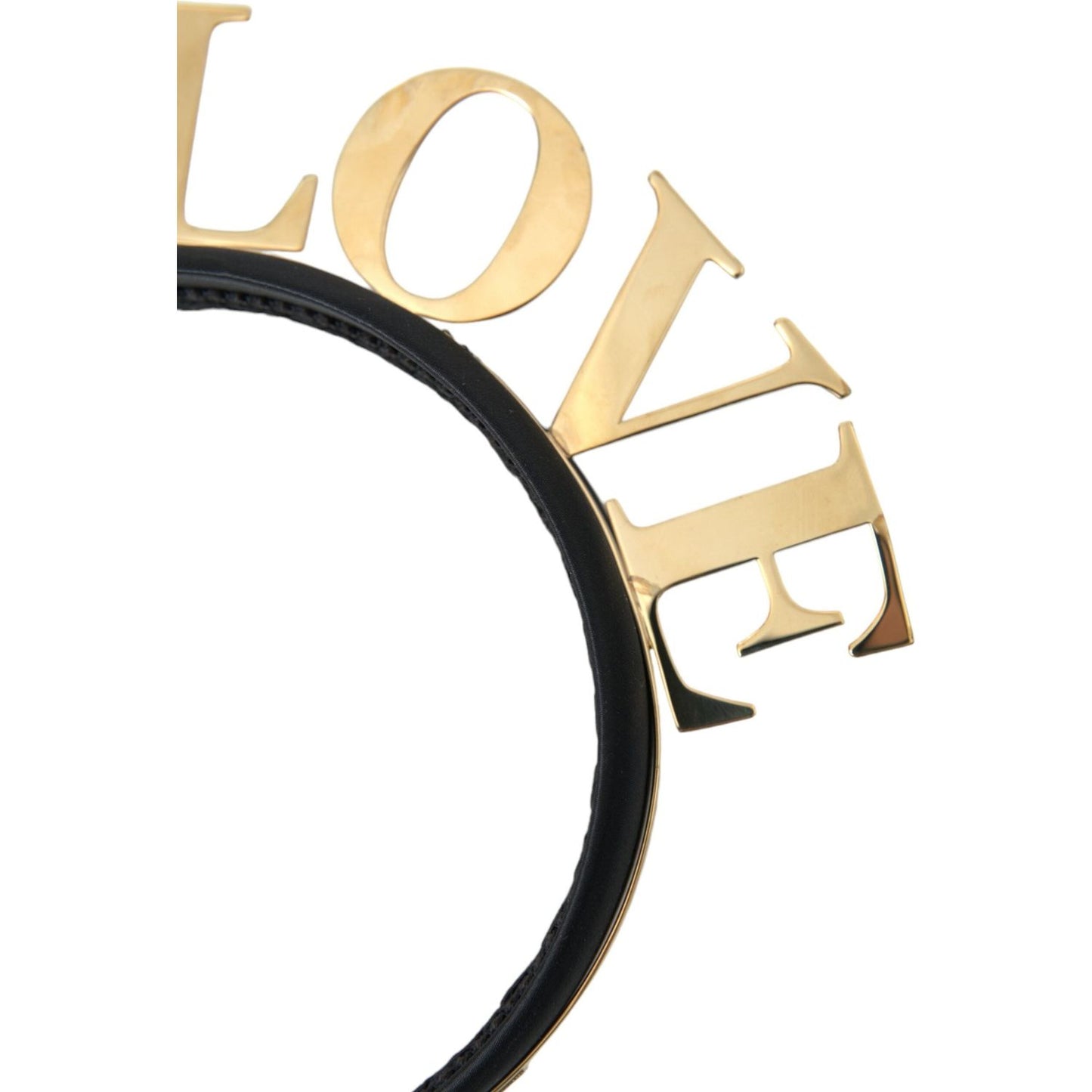 Dolce & Gabbana Black Gold Brass LOVE Crown Tiara Women Hairband Diadem black-gold-brass-love-crown-tiara-women-hairband-diadem