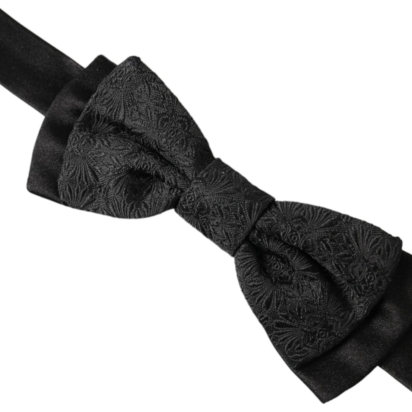Black Brocade Silk Adjustable Neck Men Bow Tie