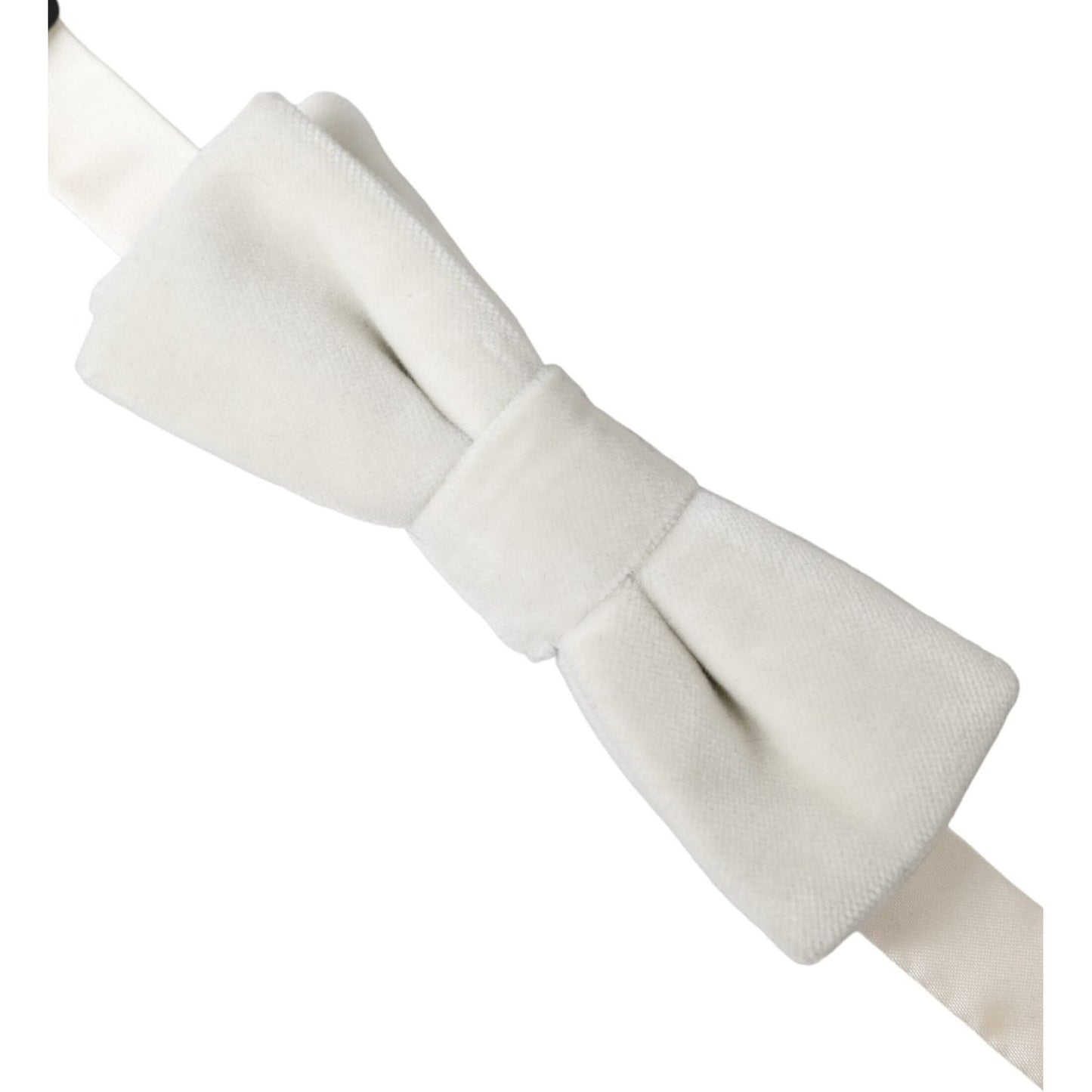 White Suede Cotton Adjustable Neck Men Bow Tie