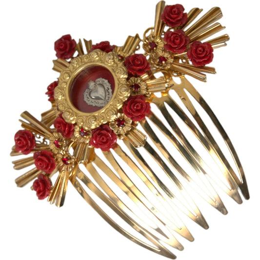 Dolce & GabbanaGold Brass Crystal Heart Floral Hair CombMcRichard Designer Brands£559.00