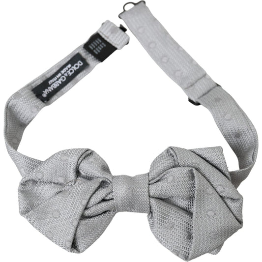 Gray Silk Adjustable Neck Men Bow Tie