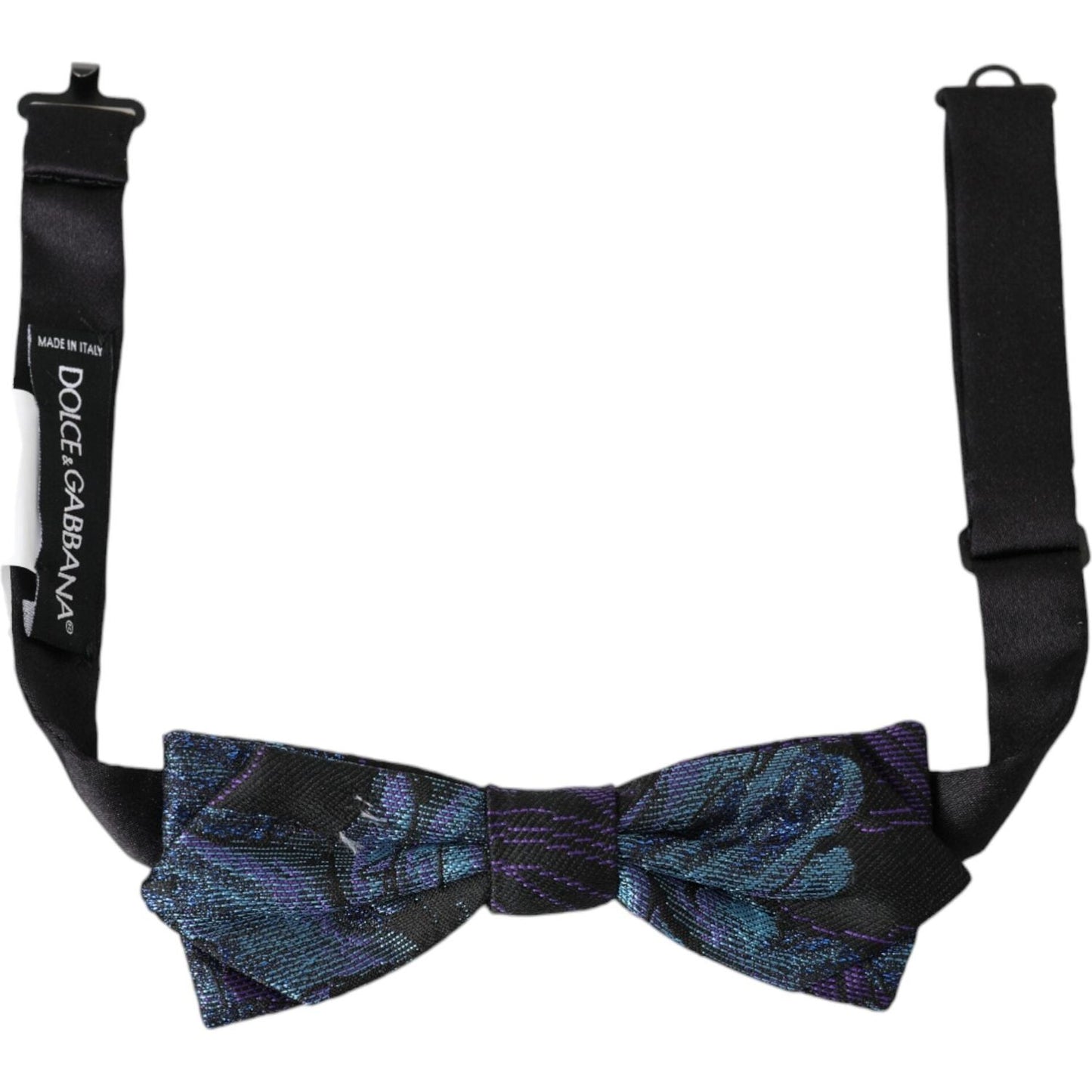 Black Blue Brocade Adjustable Neck Men Bow Tie