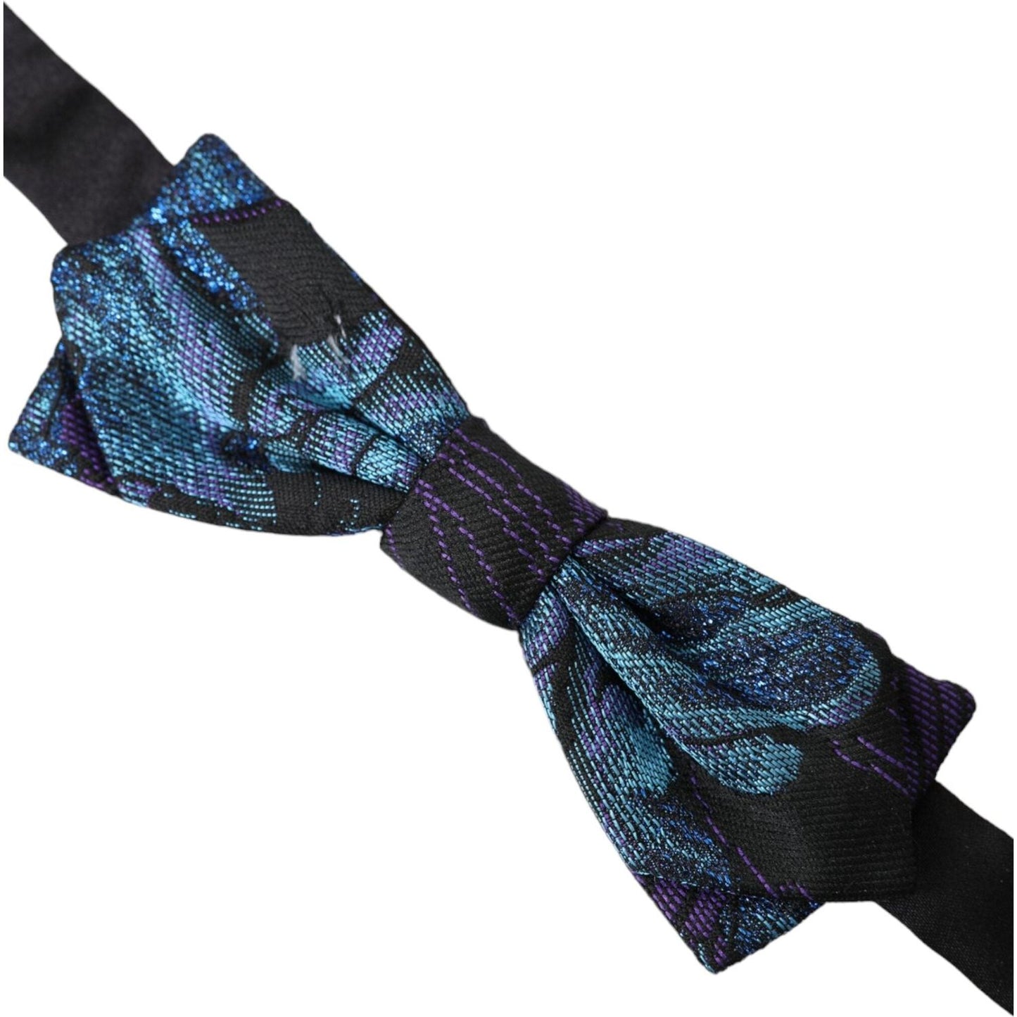 Black Blue Brocade Adjustable Neck Men Bow Tie