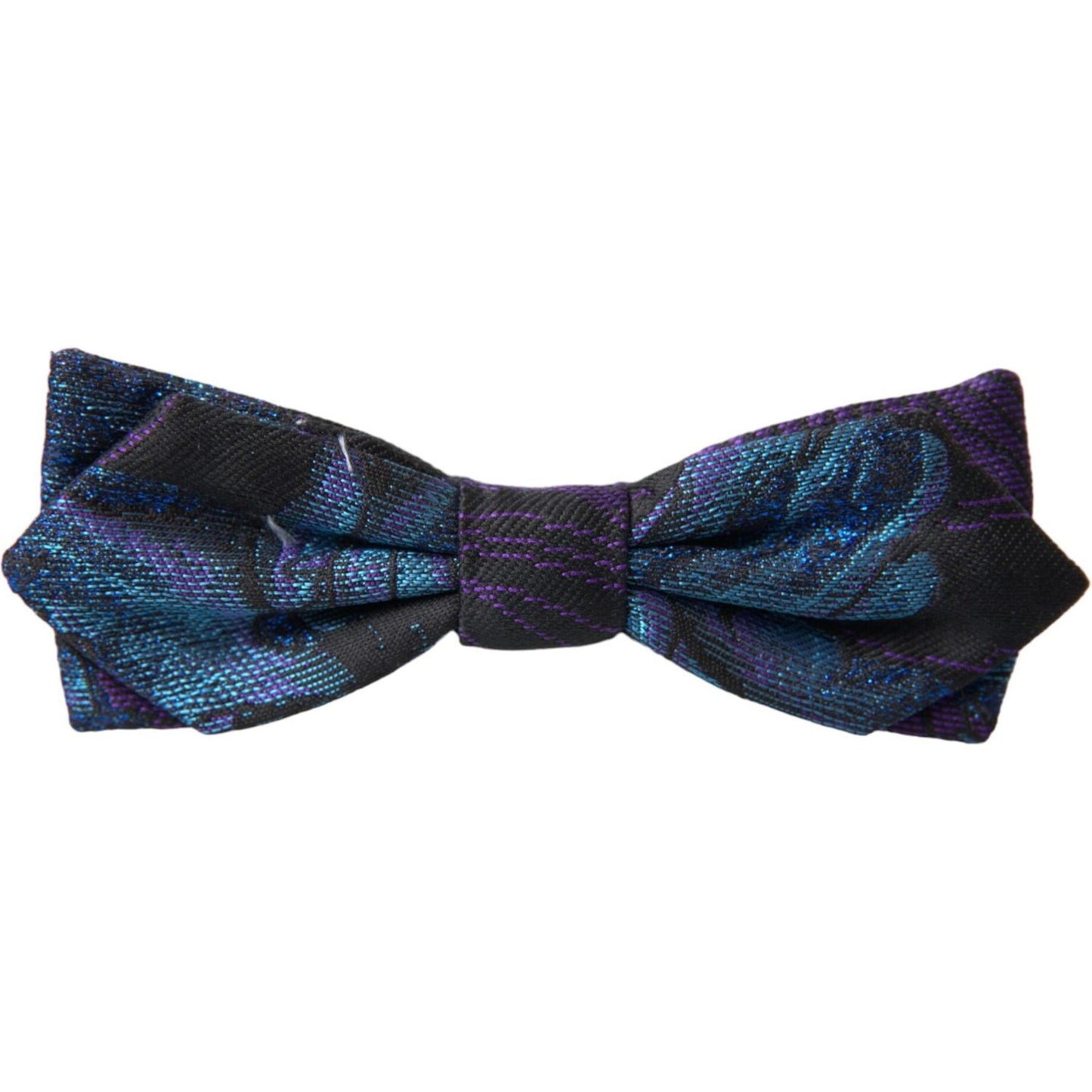 Black Blue Brocade Adjustable Neck Men Bow Tie