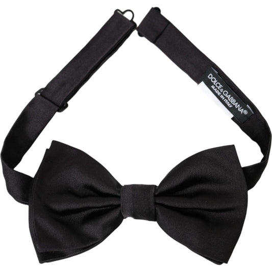 Black Silk Adjustable Neck Men Bow Tie