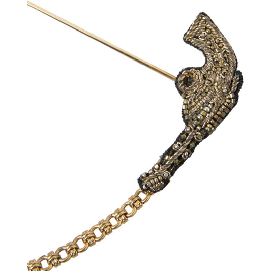 Dolce & GabbanaBrass Copper Silk Revolver Gun Men Brooch Lapel PinMcRichard Designer Brands£289.00