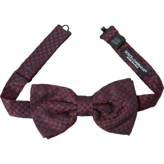 Maroon Polka Dots Silk Adjustable Neck Bow Tie