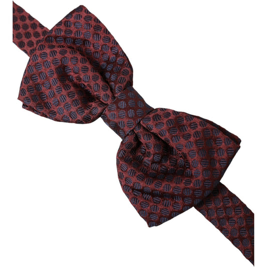 Maroon Polka Dots Silk Adjustable Neck Bow Tie