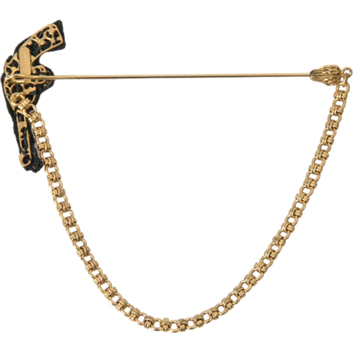 Dolce & Gabbana Brass Copper Silk Revolver Gun Men Brooch Lapel Pin brass-copper-silk-revolver-gun-men-brooch-lapel-pin-1