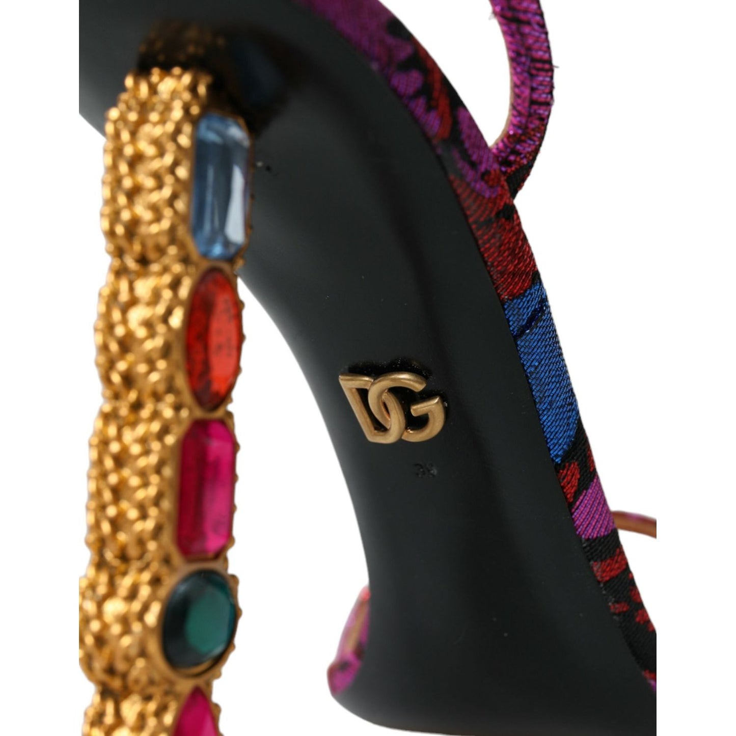 Dolce & Gabbana Multicolor Jacquard Crystals Sandals Shoes multicolor-jacquard-crystals-sandals-shoes