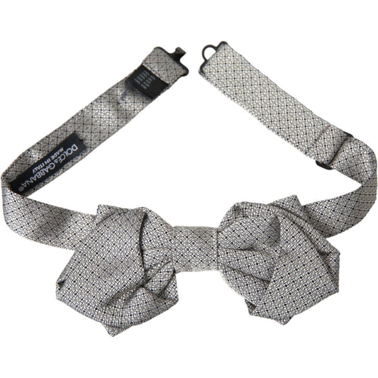 Gray Silk Adjustable Neck Men Bow Tie