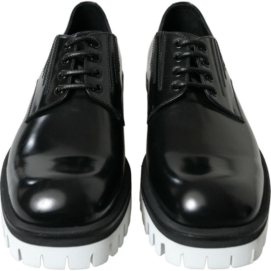 Dolce & Gabbana | Sophisticated Black and White Leather Derby Shoes| McRichard Designer Brands   