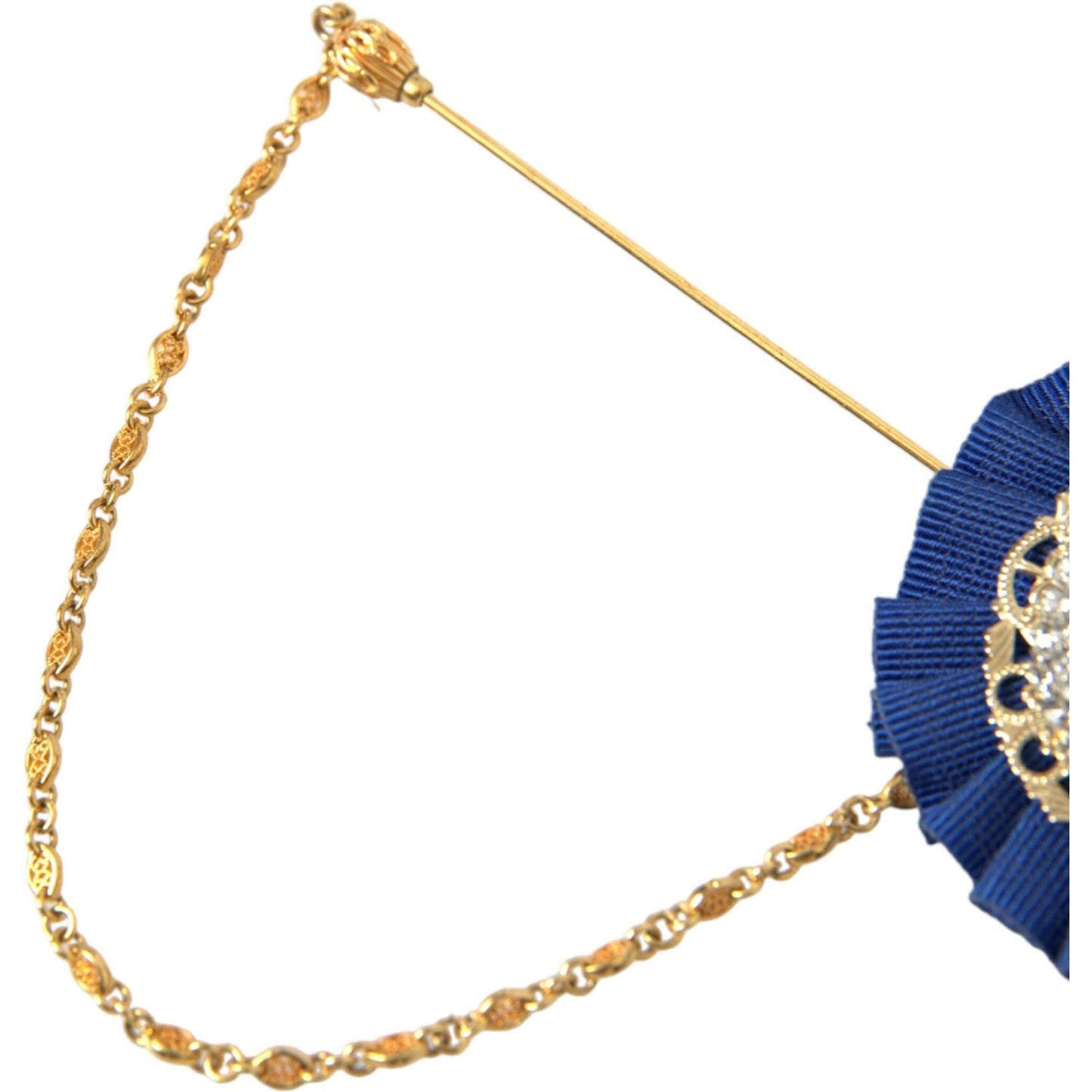 Dolce & Gabbana Gold Brass Crystal Men Brooch Lapel Pin gold-brass-crystal-men-brooch-lapel-pin