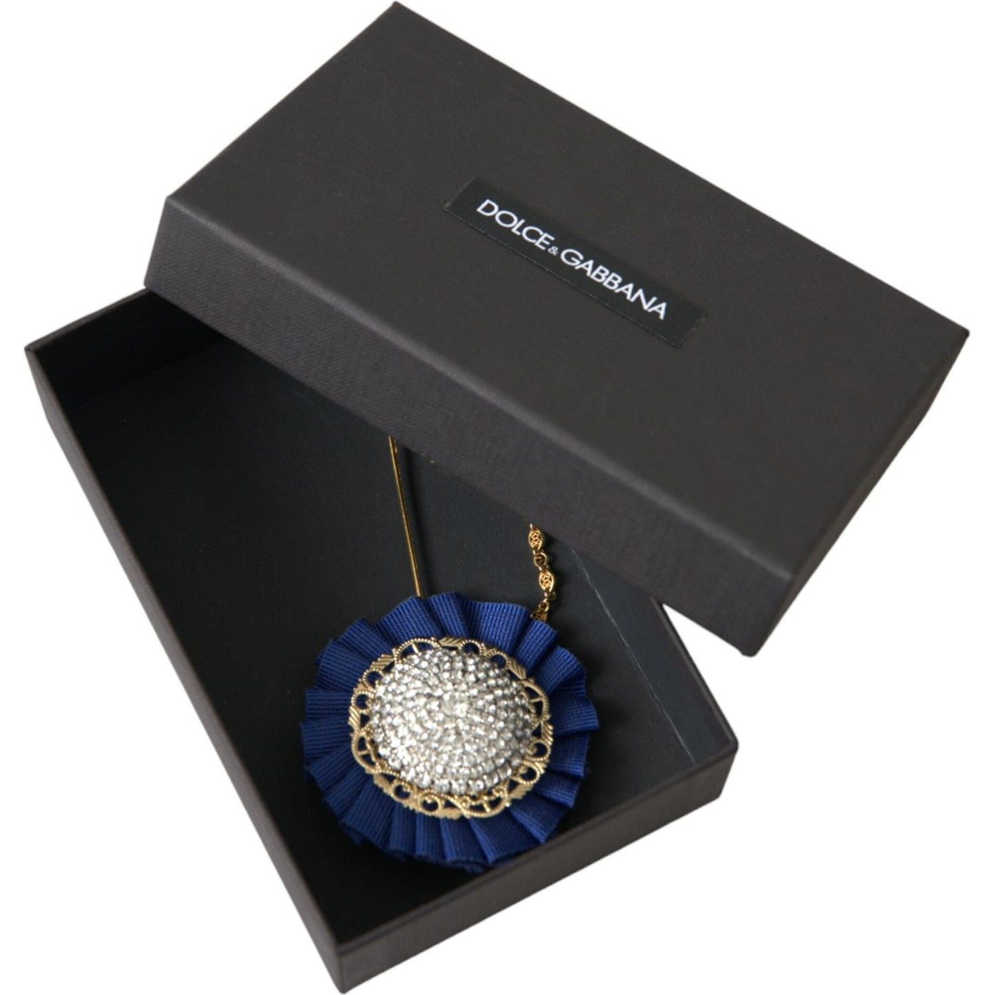 Dolce & Gabbana Gold Brass Crystal Men Brooch Lapel Pin gold-brass-crystal-men-brooch-lapel-pin