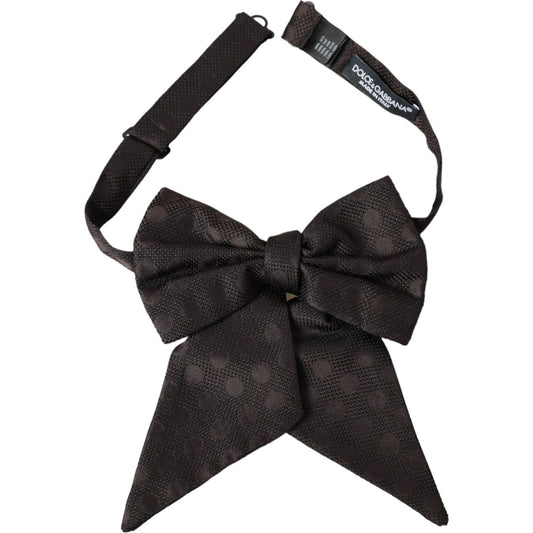 Brown Ribbon Silk Adjustable Neck Men Bow Tie