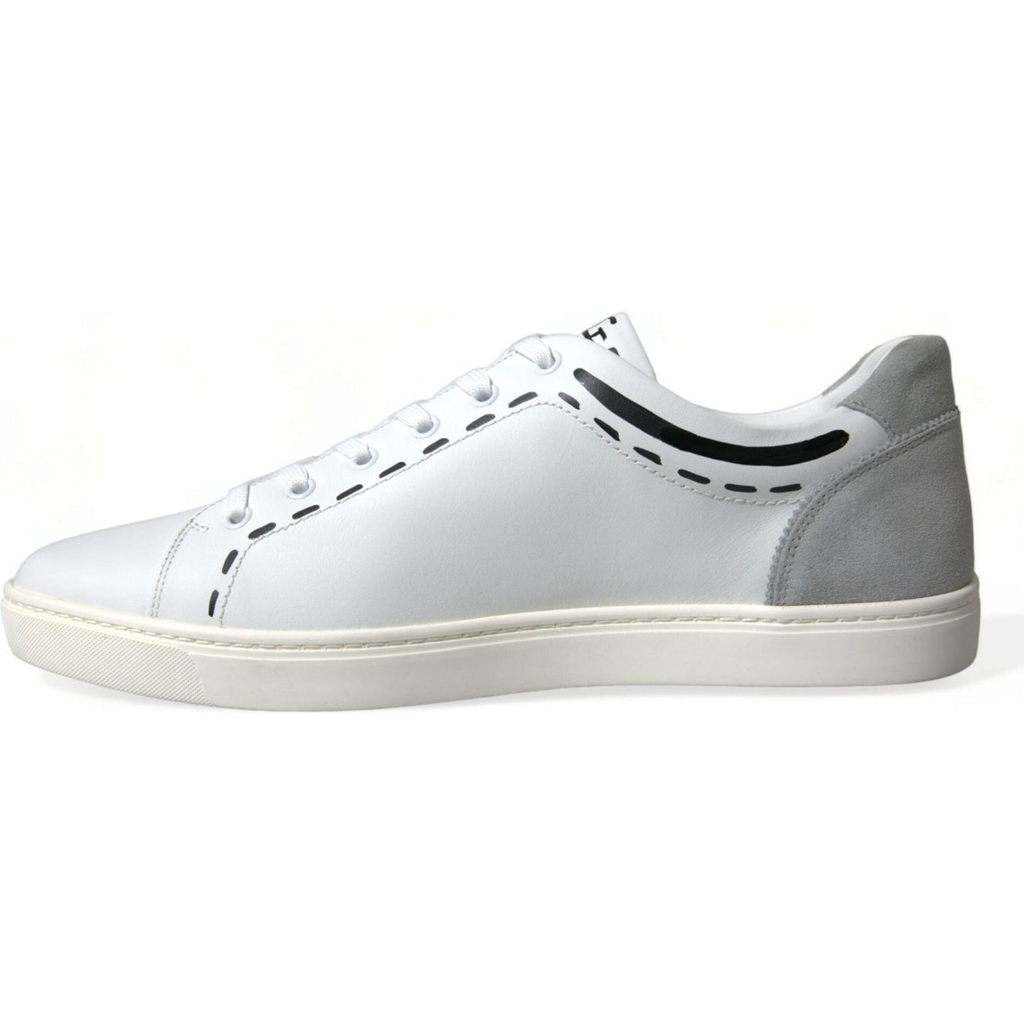 Dolce & Gabbana | Elegant White Calfskin Leather Sneakers| McRichard Designer Brands   