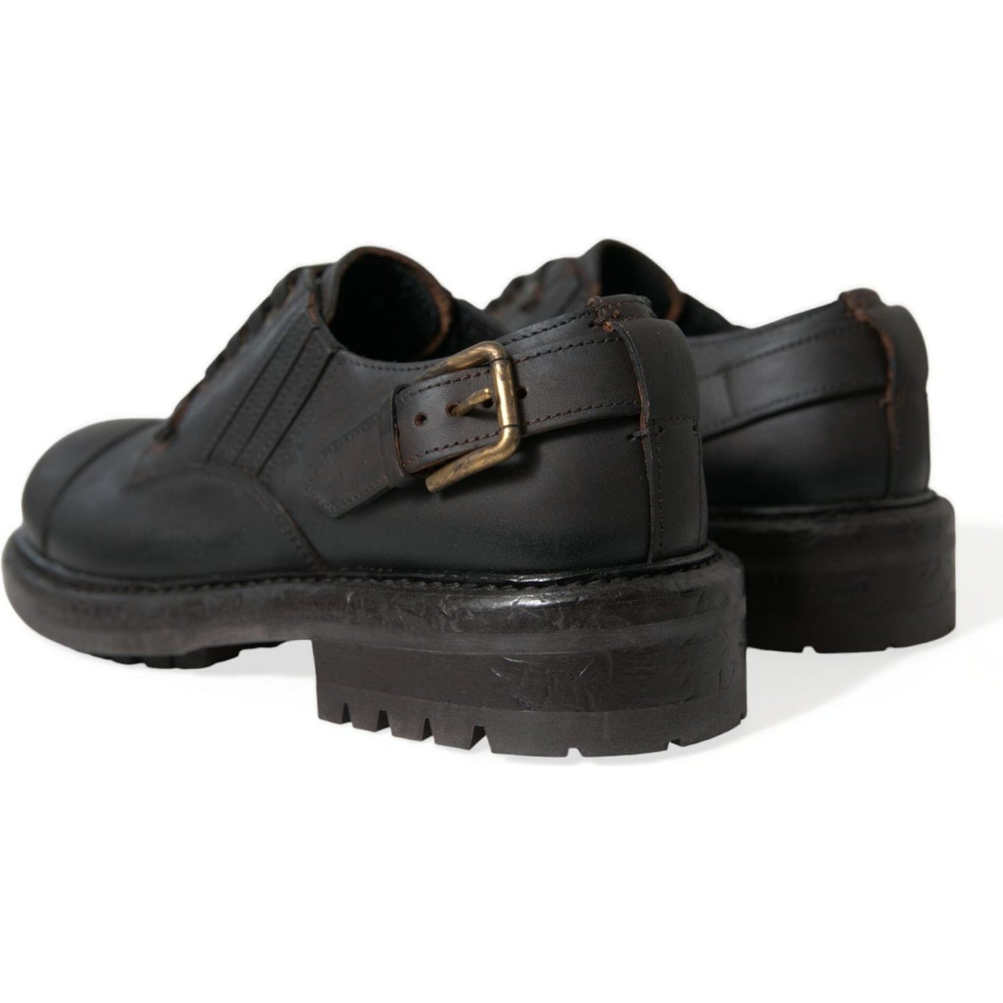 Dolce & Gabbana Elegant Mens Leather Derby Dress Shoes brown-leather-lace-up-derby-men-dress-shoes