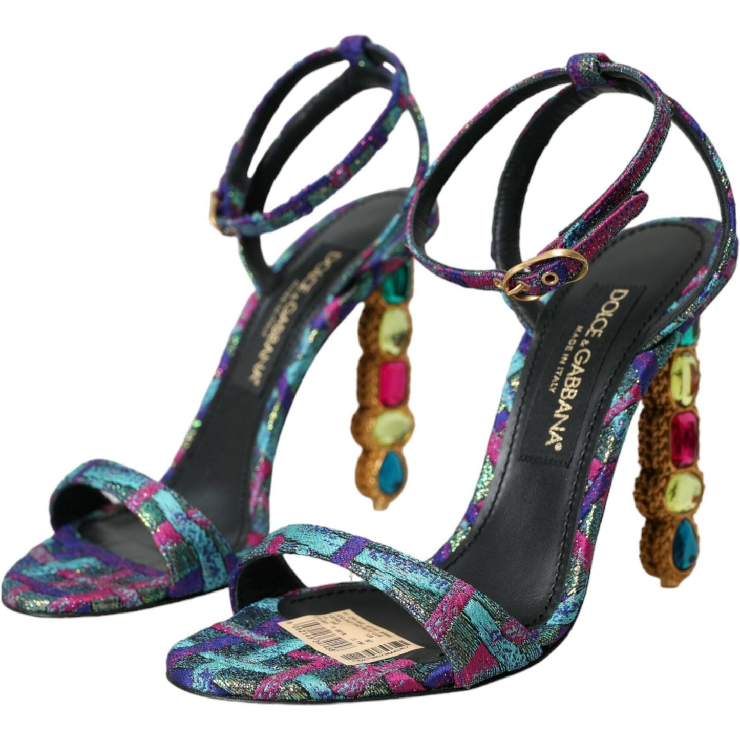 Dolce & Gabbana Multicolor Jacquard Crystals Sandals Shoes multicolor-jacquard-crystals-sandals-shoes-3