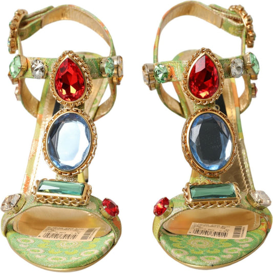 Dolce & GabbanaMulticolor Jacquard Crystals Sandals ShoesMcRichard Designer Brands£1049.00